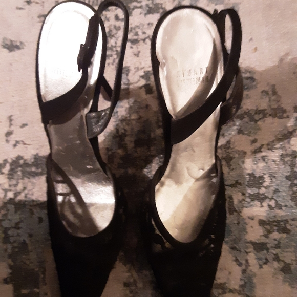 Stuart Weitzman Elegant Black Strappy Heels Size 8.5 - Picture 1 of 5